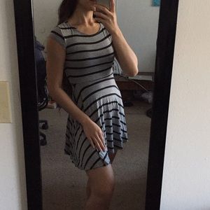 Wet Seal grey and black striped dress, size small